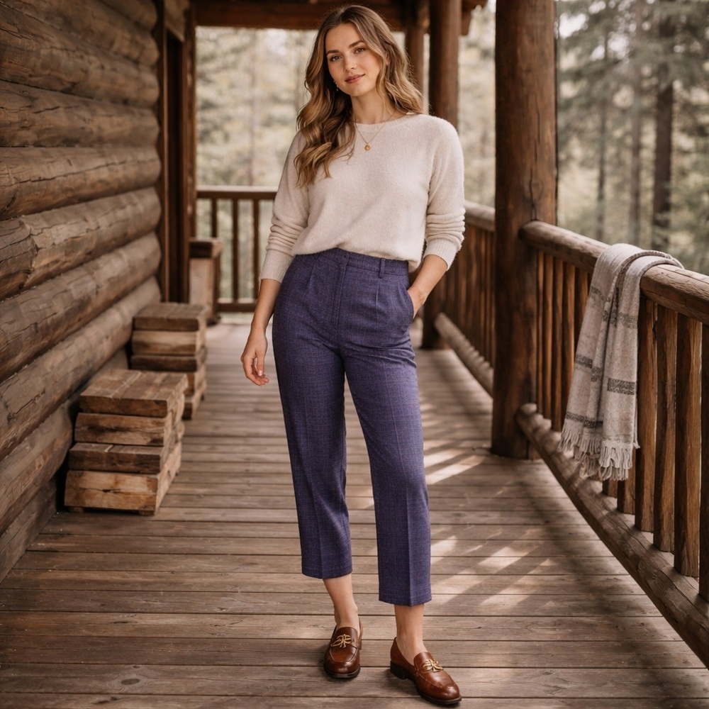 VTG 90’s PENDLETON WOOL PLAID CROPPED TROUSER